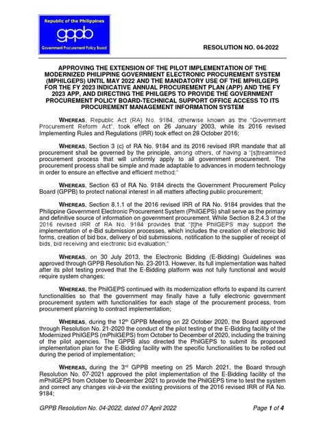 mphilgeps|RESOLUTION NO. 04.